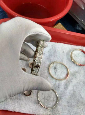 Car Tier Love Bracelet Full Diamond Bangle 18K Yellow Gold
