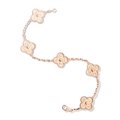 Van Cleef & Arpels Vintage Alhambra bracelet 5 motifs bracelet 18K pink gold bracelet