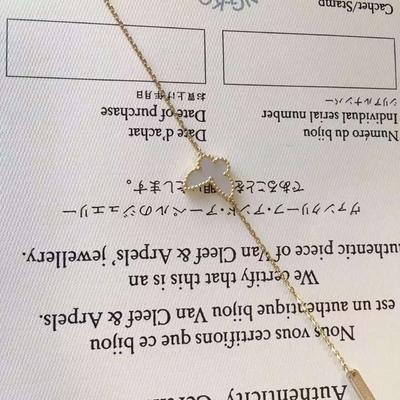 Factory Make Van Cleef & Arpels 18K Yellow Gold Bracelet White Butterfly Bracelet