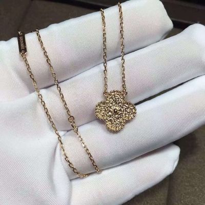 Genuine Van  & Arpels Vintage Alhambra Earring 18K Yellow Gold Necklace and Earrings