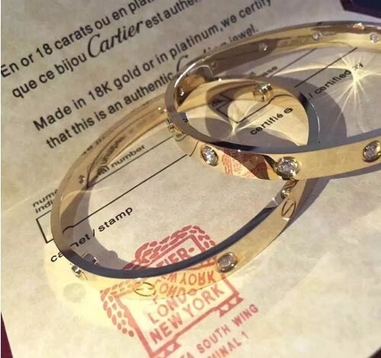 Real Gold Love Bangle Brand Design  Love Bracelet 18K Gold Bangle B6035917