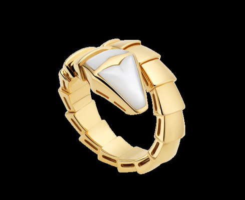  Serpenti 18 kt yellow gold ring with mother of pearl Ref. AN855765