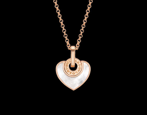   CUORE pendant with chain in 18 kt pink gold with mother of pearl