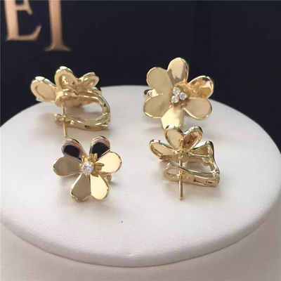 Van  & Arpels Frivole earrings small model yellow gold round diamonds VCARB65700