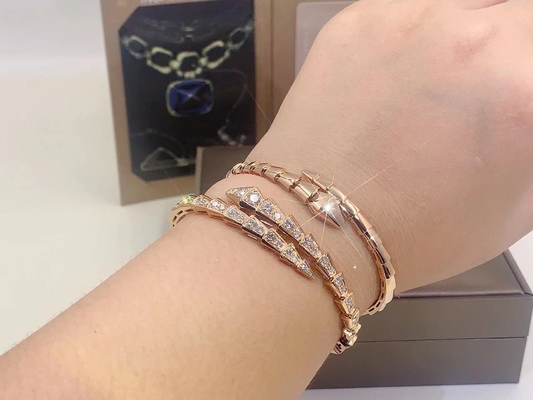  Serpenti Viper Bracelet Serpenti Viper 18 Kt Yellow Gold Bracelet With Pavé Diamonds