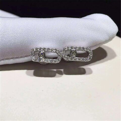   full diamonds earring  18kt  gold   with yellow gold or white gold