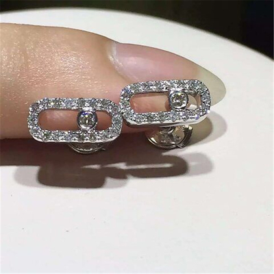   full diamonds earring  18kt  gold   with yellow gold or white gold