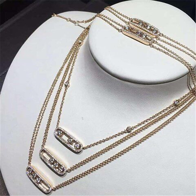  diamonds necklace 18kt  gold  with yellow gold or white gold or  pink gold