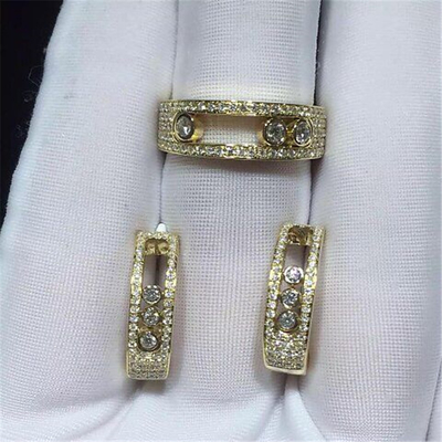  diamonds earring  18kt  gold  with yellow gold or white gold