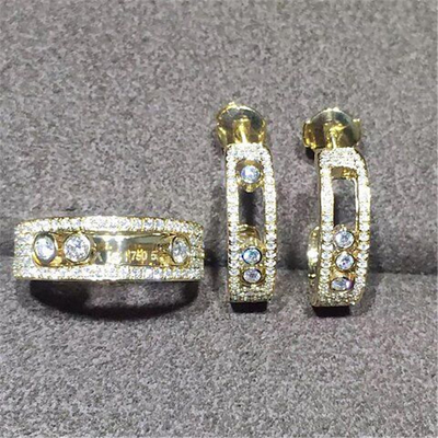  diamonds earring  18kt  gold  with yellow gold or white gold