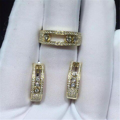  diamonds earring  18kt  gold  with yellow gold or white gold