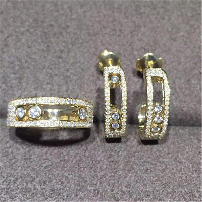  diamonds earring  18kt  gold  with yellow gold or white gold