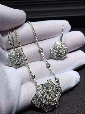 Piaget  full diamonds rose earring 18kt  gold  with white gold or yellow gold or pink gold