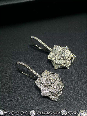 Piaget  full diamonds rose earring 18kt  gold  with white gold or yellow gold or pink gold