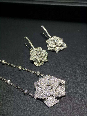 Piaget  full diamonds rose earring 18kt  gold  with white gold or yellow gold or pink gold