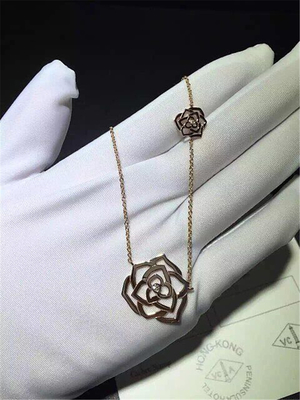 Piaget double rose necklace 18kt  gold  with white gold or yellow gold or pink gold