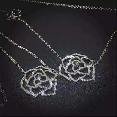 Piaget  full diamonds of double hollow rose necklace 18kt  gold  with white gold or yellow gold or rose gold