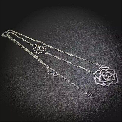 Piaget  full diamonds of double hollow rose necklace 18kt  gold  with white gold or yellow gold or rose gold