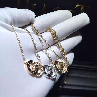 Piaget diamonds of double ring necklace 18kt  gold  with white gold or yellow gold or pink gold