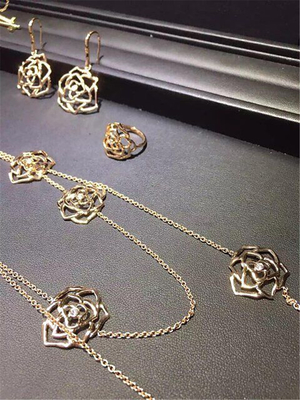 Piaget diamonds of seven rose  necklace 18kt  gold  with white gold or yellow gold or pink gold