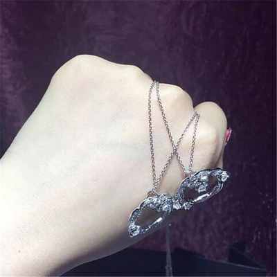 Piaget  full diamonds of rose vine  necklace 18kt  gold  with white gold or yellow gold 110 diamonds