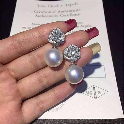 Piaget  full diamonds of rose pearl earrings 18kt  gold  with white gold or yellow gold or pink gold