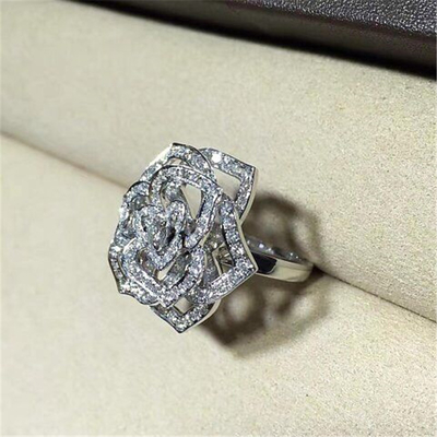 Piaget  full diamonds of hollow rose ring 18kt gold  with white gold or yellow gold