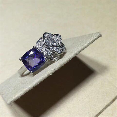 Piaget full diamonds tanzanite rose  ring of 18kt gold  with white gold