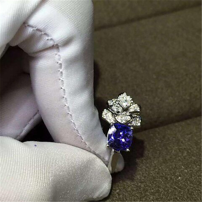 Piaget full diamonds tanzanite rose  ring of 18kt gold  with white gold