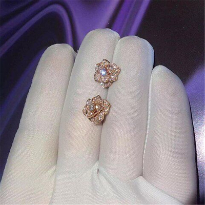 Piaget  mini of  full diamonds rose earring 18kt gold  with white gold or yellow gold or pink gold