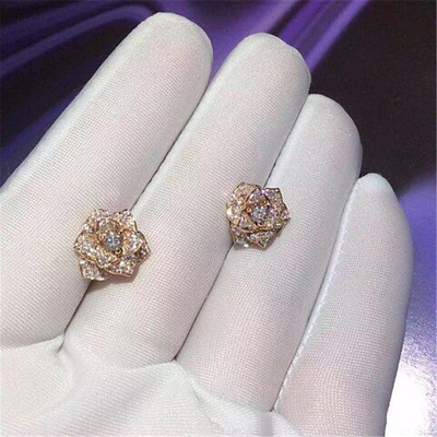 Piaget  mini of  full diamonds rose earring 18kt gold  with white gold or yellow gold or pink gold