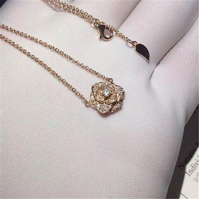 Piaget  mini full diamonds rose necklace 18kt  gold  with white gold or yellow gold or pink gold