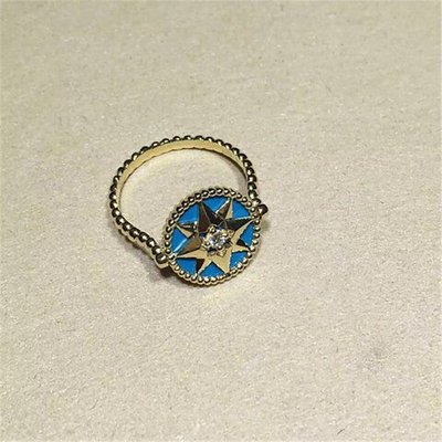  diamonds of star disk ring 18kt gold  with yellow gold or white gold