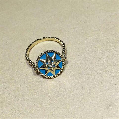  diamonds of star disk ring 18kt gold  with yellow gold or white gold