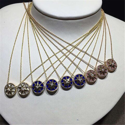  diamonds of star disk necklace 18kt gold  with yellow gold or white gold