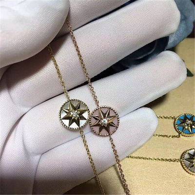  diamonds of star disk bracelet  18kt gold  with yellow gold or white gold