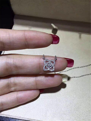  full diamonds necklace  18kt gold with white gold