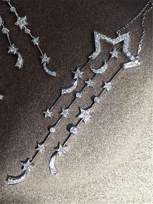 Luxury Brand Jewelry diamonds of comet necklace 18kt gold  with yellow gold or white gold