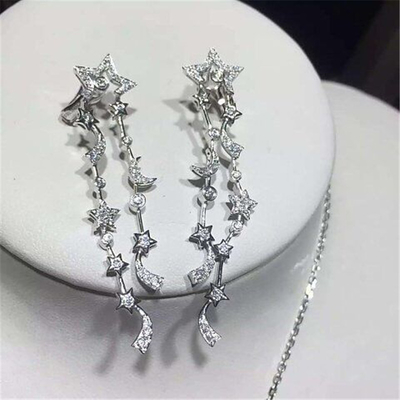 Luxury Jewelry diamonds of comet earring 18kt gold  with yellow gold or white gold