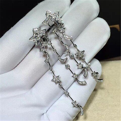 Luxury Jewelry diamonds of comet earring 18kt gold  with yellow gold or white gold