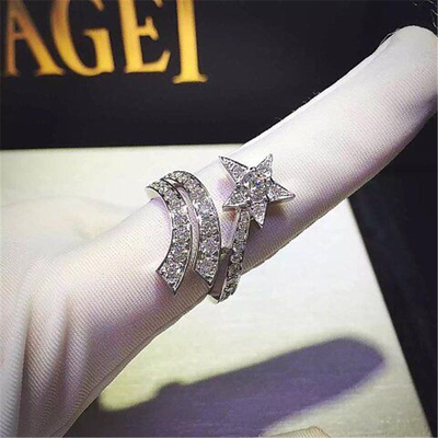 Luxury Brand Jewelry Full diamonds of comet ring 18kt gold  with yellow gold or white gold