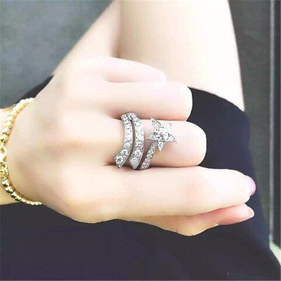 Luxury Brand Jewelry Full diamonds of comet ring 18kt gold  with yellow gold or white gold