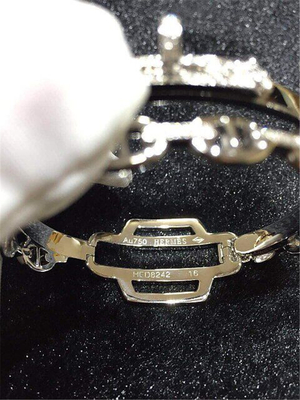   diamonds of double ring bracelet 18kt gold  with white gold or yellow gold