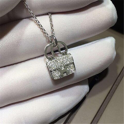  full diamonds of bag necklace 18kt gold  with white gold or yellow gold