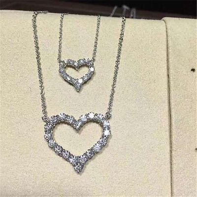  full diamonds love necklace 18kt gold  with white gold or yellow gold or pink   gold
