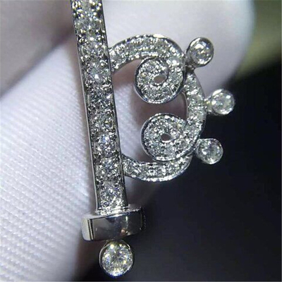  full diamonds key necklace 18kt gold  with white gold or yellow gold