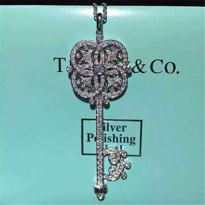  full diamonds key necklace 18kt gold  with white gold or yellow gold