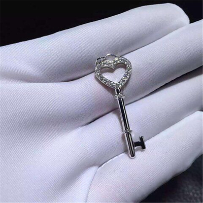   full diamonds of mini love key necklace 18kt gold  with yellow gold or white gold