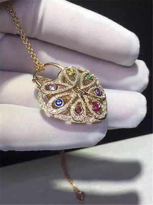  full diamonds of seven colour love key necklace 18kt gold  with yellow gold or white gold or pink gold