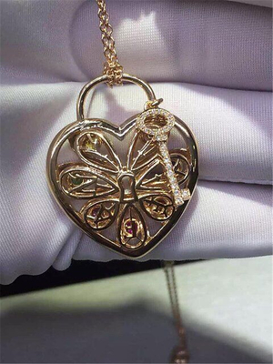  full diamonds of seven colour love key necklace 18kt gold  with yellow gold or white gold or pink gold